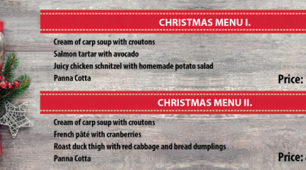 CHRISTMAS MENU IN THE LÁVKA RESTAURANT